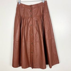 Vintage 80's Toffs High Waisted Leather Skirt